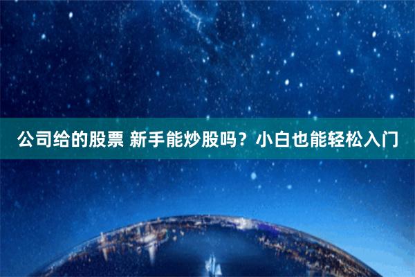 公司给的股票 新手能炒股吗？小白也能轻松入门