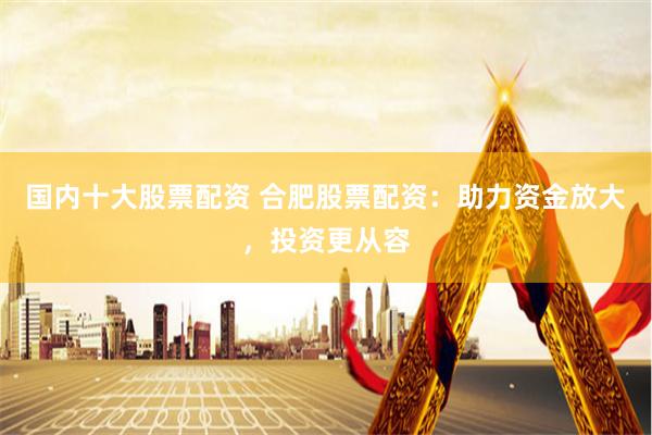 国内十大股票配资 合肥股票配资：助力资金放大，投资更从容